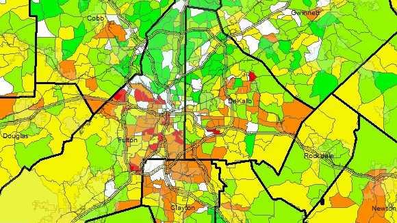 How long on average a person lives in metro Atlanta